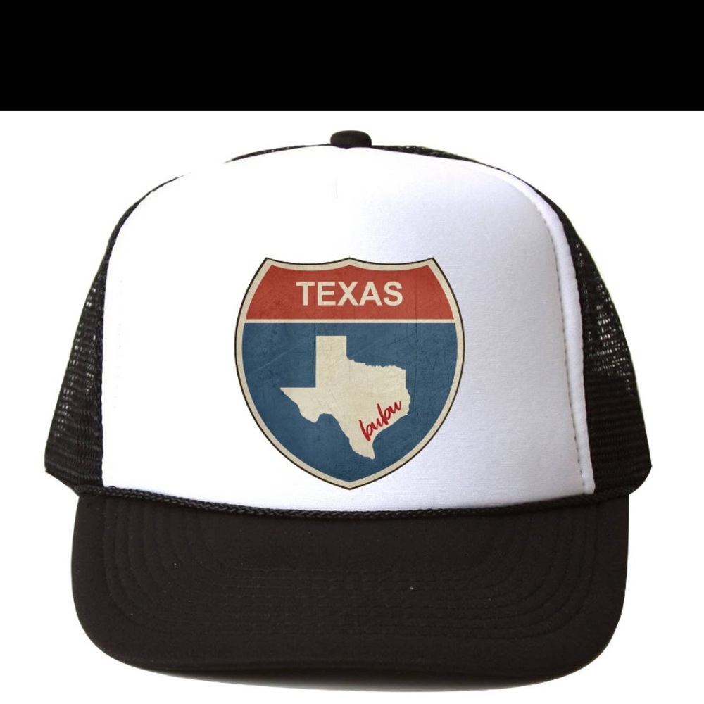 Men’s Texas white black trucker hat